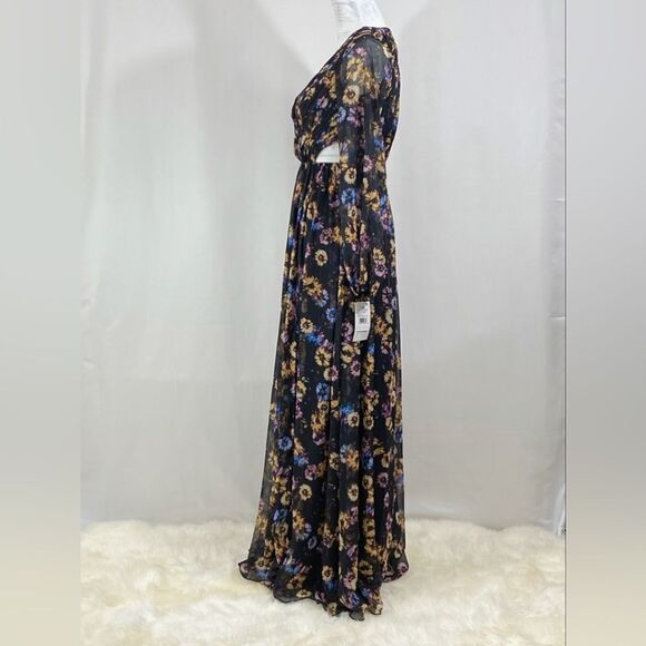 Aidan by Aidan Mattox Floral Pleated Chiffon Gown size 0 - Picture 9 of 14